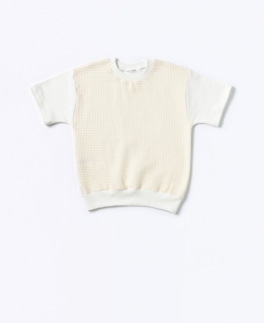 SWEAT-SHIRT GAUFRE MANCHES COURTES SWEAT-SHIRT GAUFRE MANCHES COURTES
